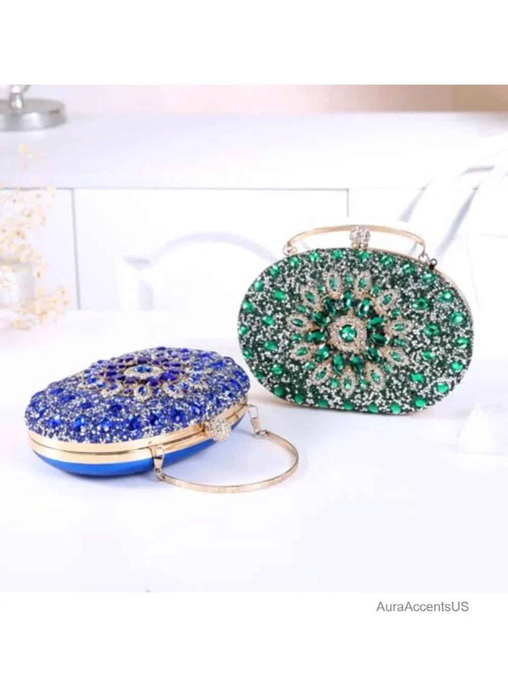Sparkly Rhinestone Evening Bag Clutch Chain Purse Luxury Handbag